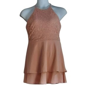 NWT B. Smart Blush Lace Halter Midi Dress